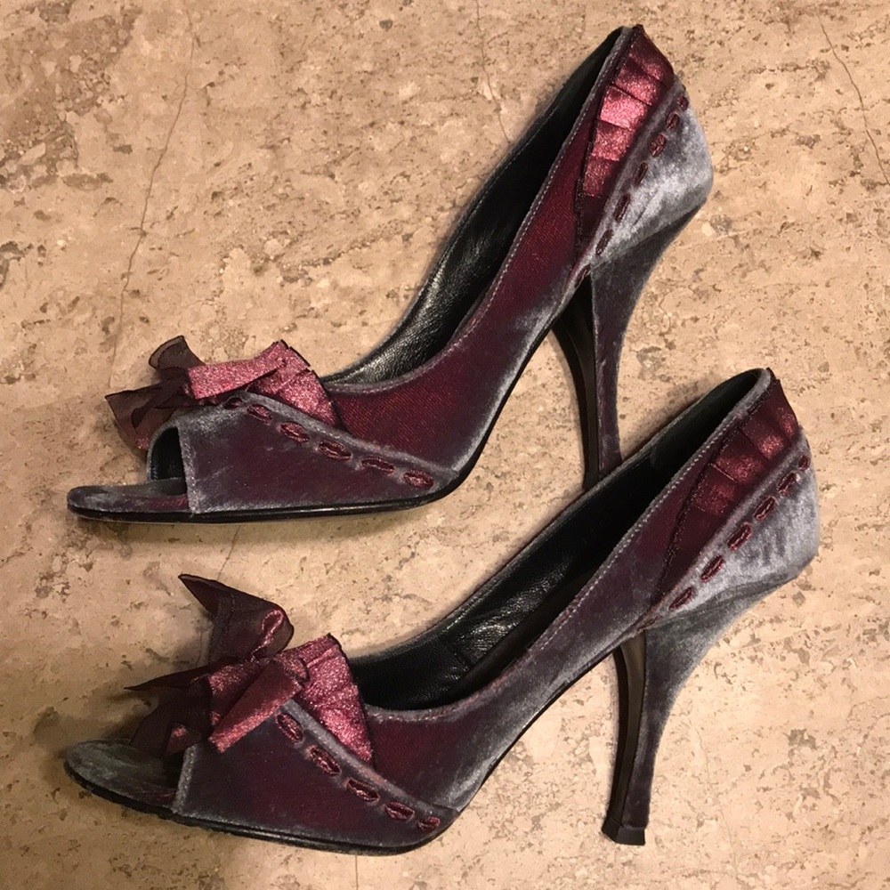 Velvet Casadei peep toe heels